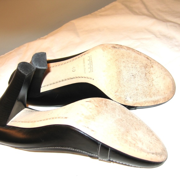 LAMBERSTON TRUEX-BLACK LEATHER CLASSIC HEELS - Picture 4 of 4